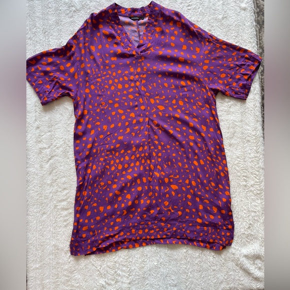 Marimekko Reija Purple and Orange Tunic Dress sz m - Picture 6 of 10